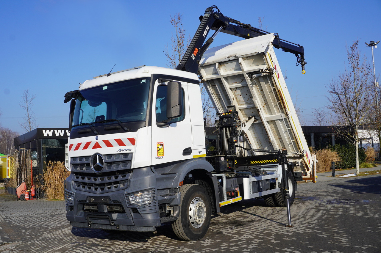 MERCEDES-BENZ Arocs 1833 / 87,000 km!!! / Hds HIAB X-DUO 128 B-2 / three-sided tipper - شاحنة كرين, شاحنة كرين: صور 1 MERCEDES-BENZ Arocs 1833 / 87,000 km!!! / Hds HIAB X-DUO 128 B-2 / three-sided tipper - شاحنة كرين, شاحنة كرين: صور 1