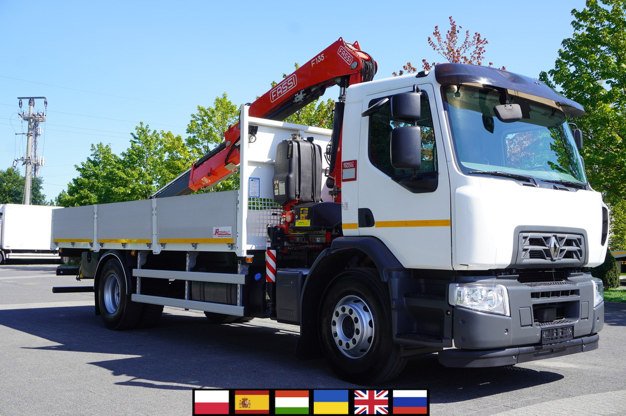 RENAULT C280 DTI 8 / FASSI crane 5.6 T / range 8 m / Flatbed 15 EPAL - شاحنة كرين: صور 1 RENAULT C280 DTI 8 / FASSI crane 5.6 T / range 8 m / Flatbed 15 EPAL - شاحنة كرين: صور 1