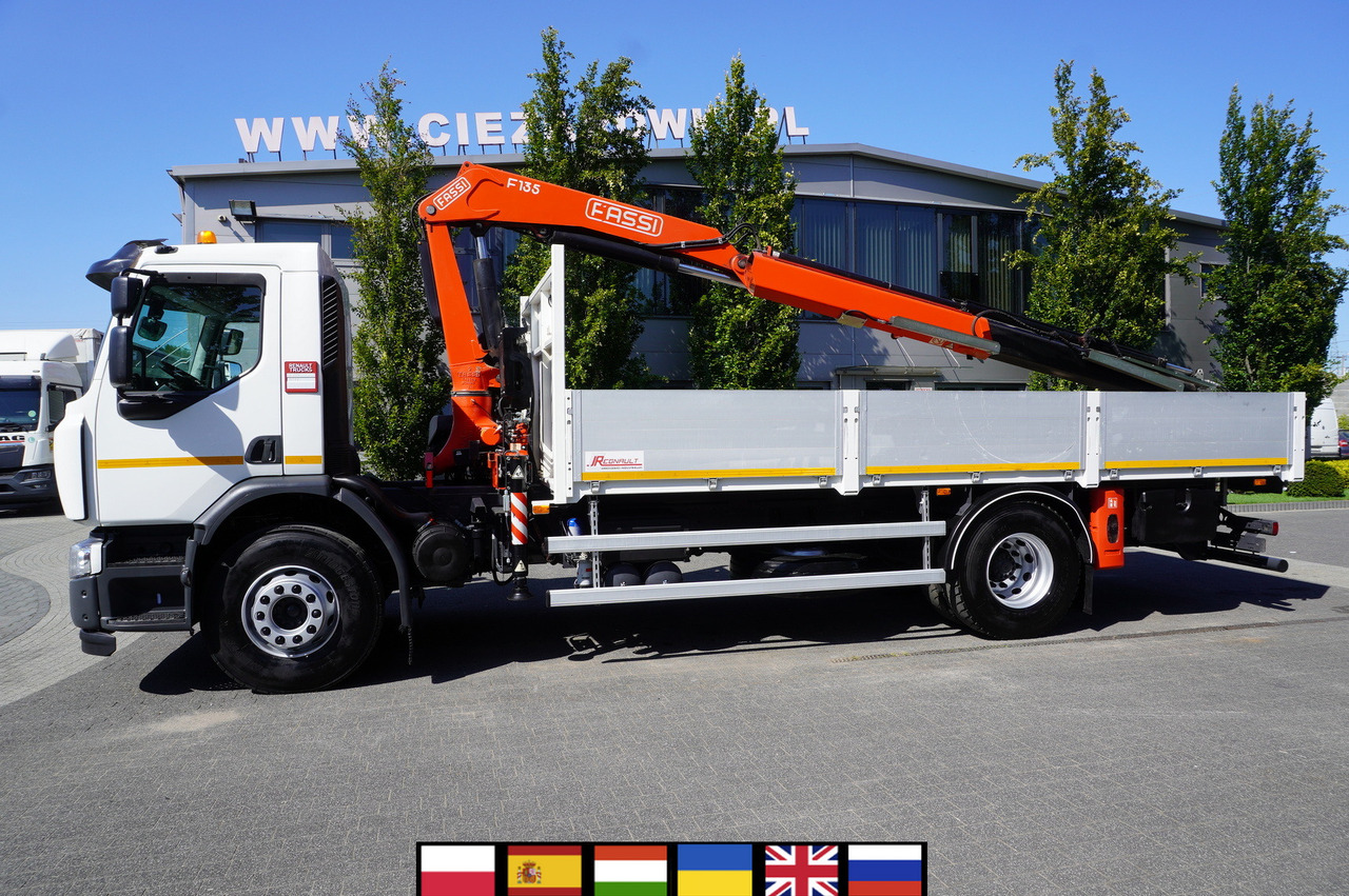 RENAULT C280 DTI 8 / FASSI crane 5.6 T / range 8 m / Flatbed 15 EPAL - شاحنة كرين: صور 1 RENAULT C280 DTI 8 / FASSI crane 5.6 T / range 8 m / Flatbed 15 EPAL - شاحنة كرين: صور 1