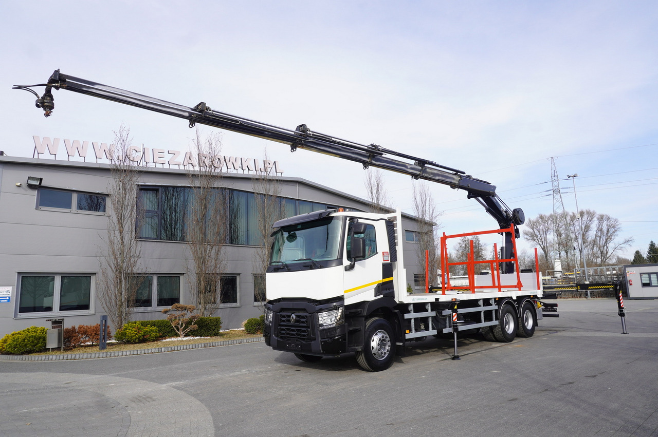 RENAULT C430 / HIAB 244 EP-5 HIDUO crane 8400 kg 15 m / Platform with stanchions - مقطورة الغابات: صور 2 RENAULT C430 / HIAB 244 EP-5 HIDUO crane 8400 kg 15 m / Platform with stanchions - مقطورة الغابات: صور 2