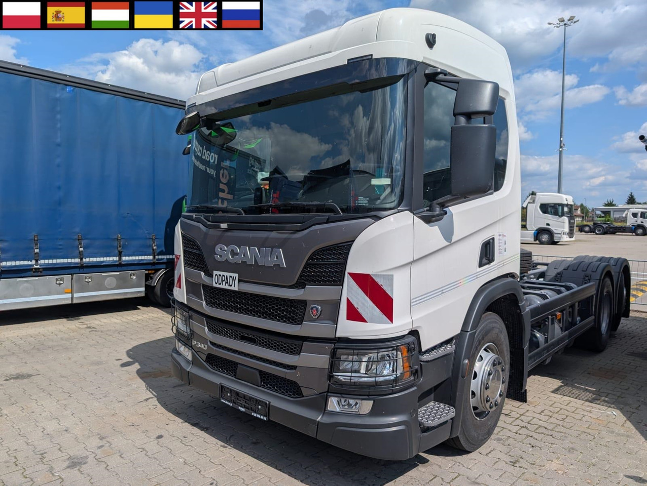 SCANIA P 340 B6x2*4NA / chassis frame / steering axle / CNG / large cab / 8 units - شاحنة القمامة: صور 1 SCANIA P 340 B6x2*4NA / chassis frame / steering axle / CNG / large cab / 8 units - شاحنة القمامة: صور 1