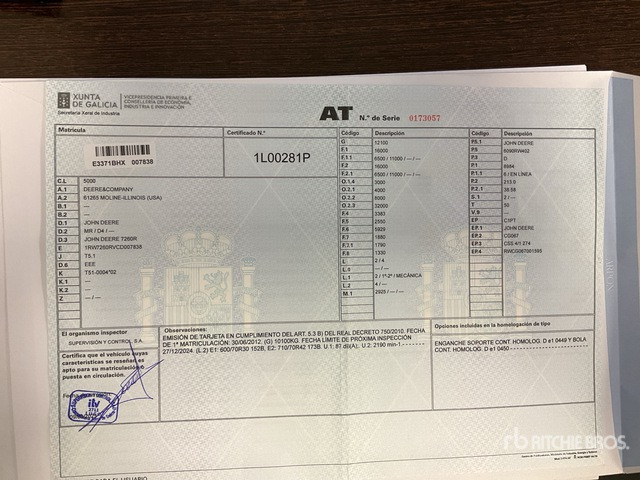 2012 John Deere 7260R 4WD Tractor - جرار: صور 2 2012 John Deere 7260R 4WD Tractor - جرار: صور 2