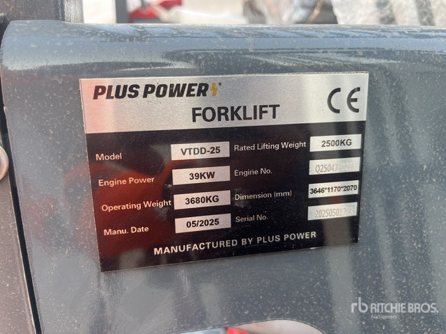 2025 Plus Power VTDD 25 (Unused) Forklift - رافعة شوكية: صور 2 2025 Plus Power VTDD 25 (Unused) Forklift - رافعة شوكية: صور 2