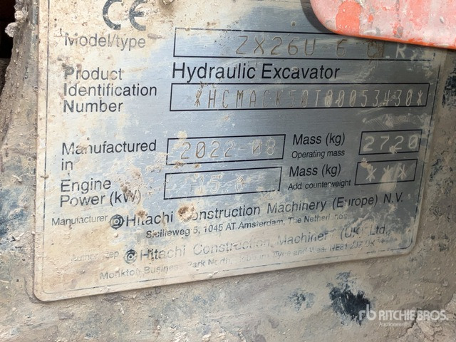 2022 Hitachi ZX26U-6 Mini Excavator: <6.6t - حفارة مصغرة: صور 2 2022 Hitachi ZX26U-6 Mini Excavator: <6.6t - حفارة مصغرة: صور 2