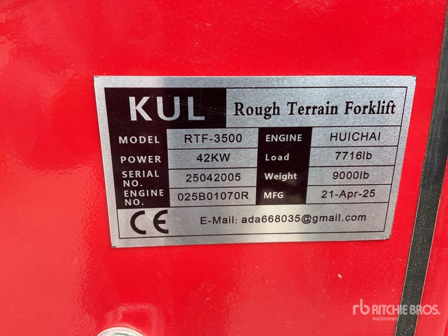 2025 KUL RTF-3500 3.5 ton 4x4 (Unused) Rough Terrain Forklift - شاحنات الطرق الوعرة: صور 1 2025 KUL RTF-3500 3.5 ton 4x4 (Unused) Rough Terrain Forklift - شاحنات الطرق الوعرة: صور 1