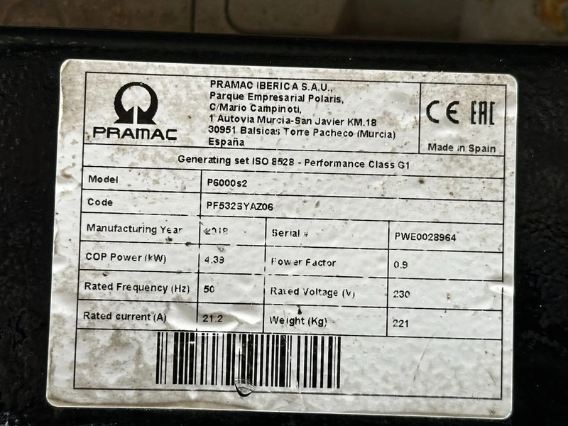 مجموعة المولدات Pramac P6000S2 6KVA Generator: صور 12