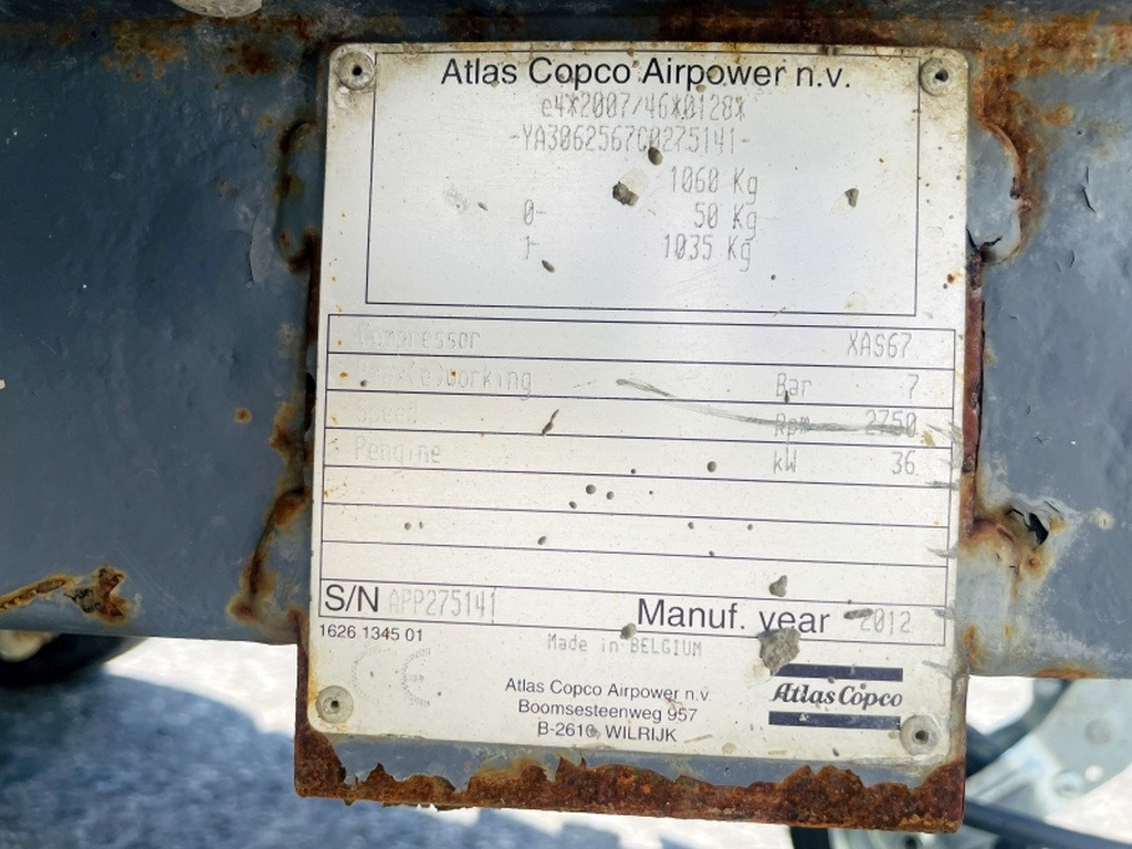 Atlas Copco XAS67 (4018) - ضاغط الهواء: صور 3 Atlas Copco XAS67 (4018) - ضاغط الهواء: صور 3