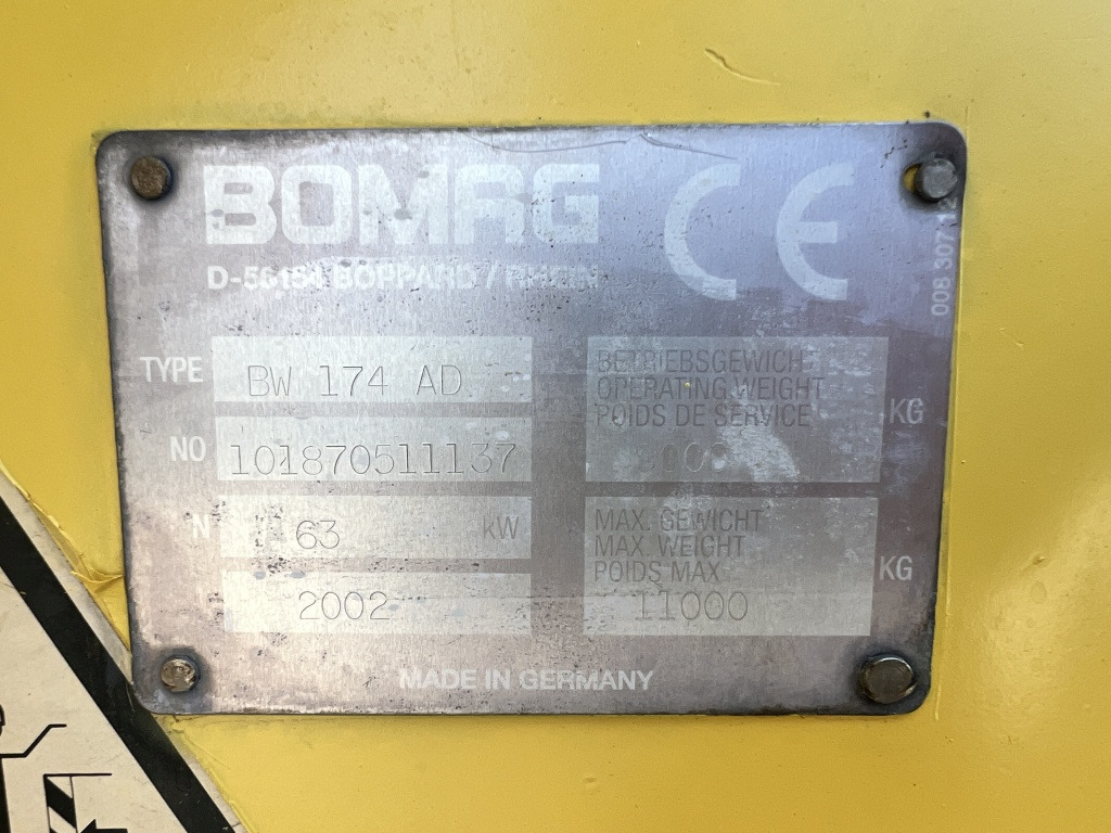 مدحلة الأسفلت Bomag BW 174 n. Chr. (111667): صور 7 مدحلة الأسفلت Bomag BW 174 n. Chr. (111667): صور 7