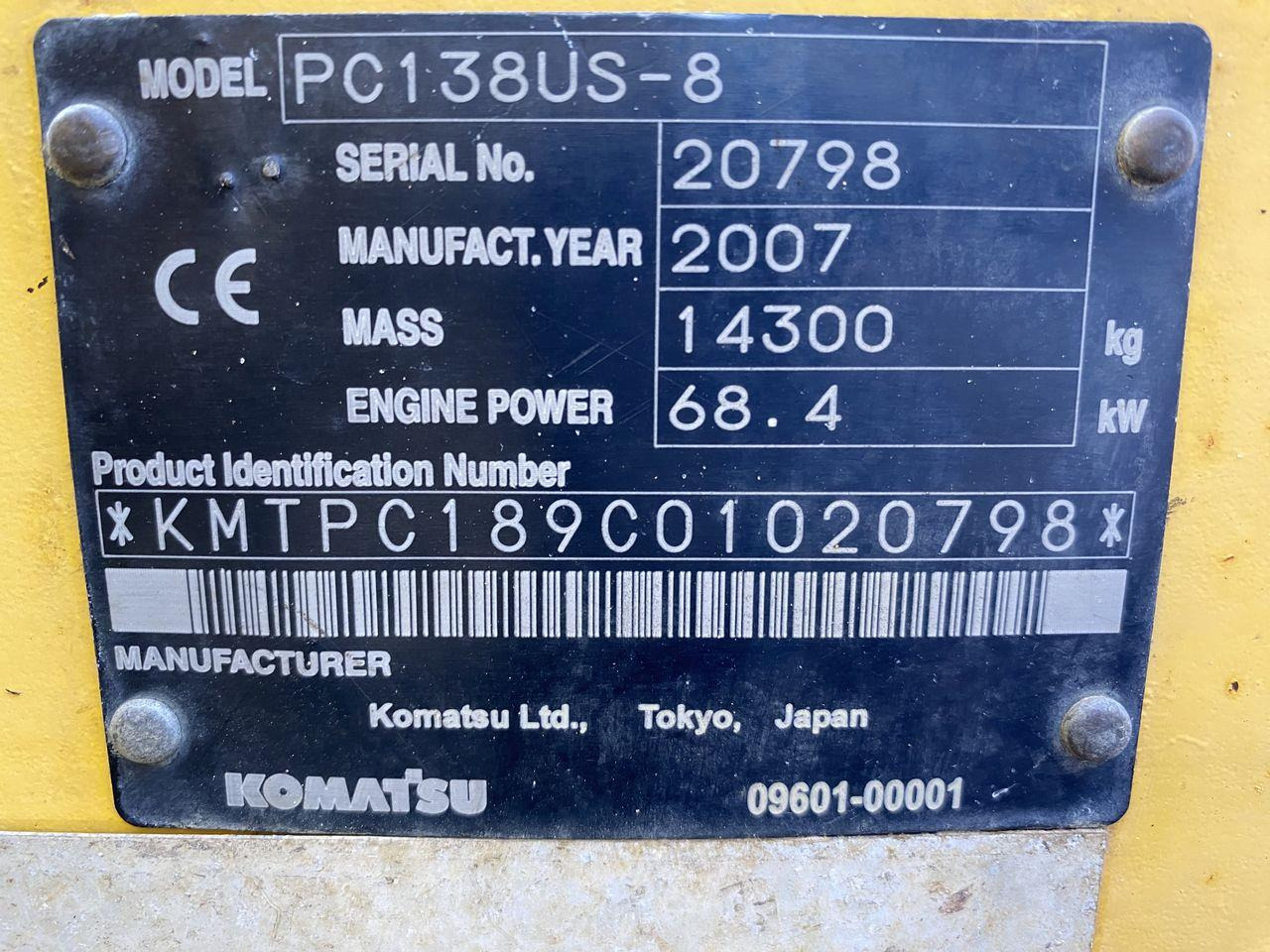 حفارات زحافة Komatsu PC138US-8: صور 10 حفارات زحافة Komatsu PC138US-8: صور 10