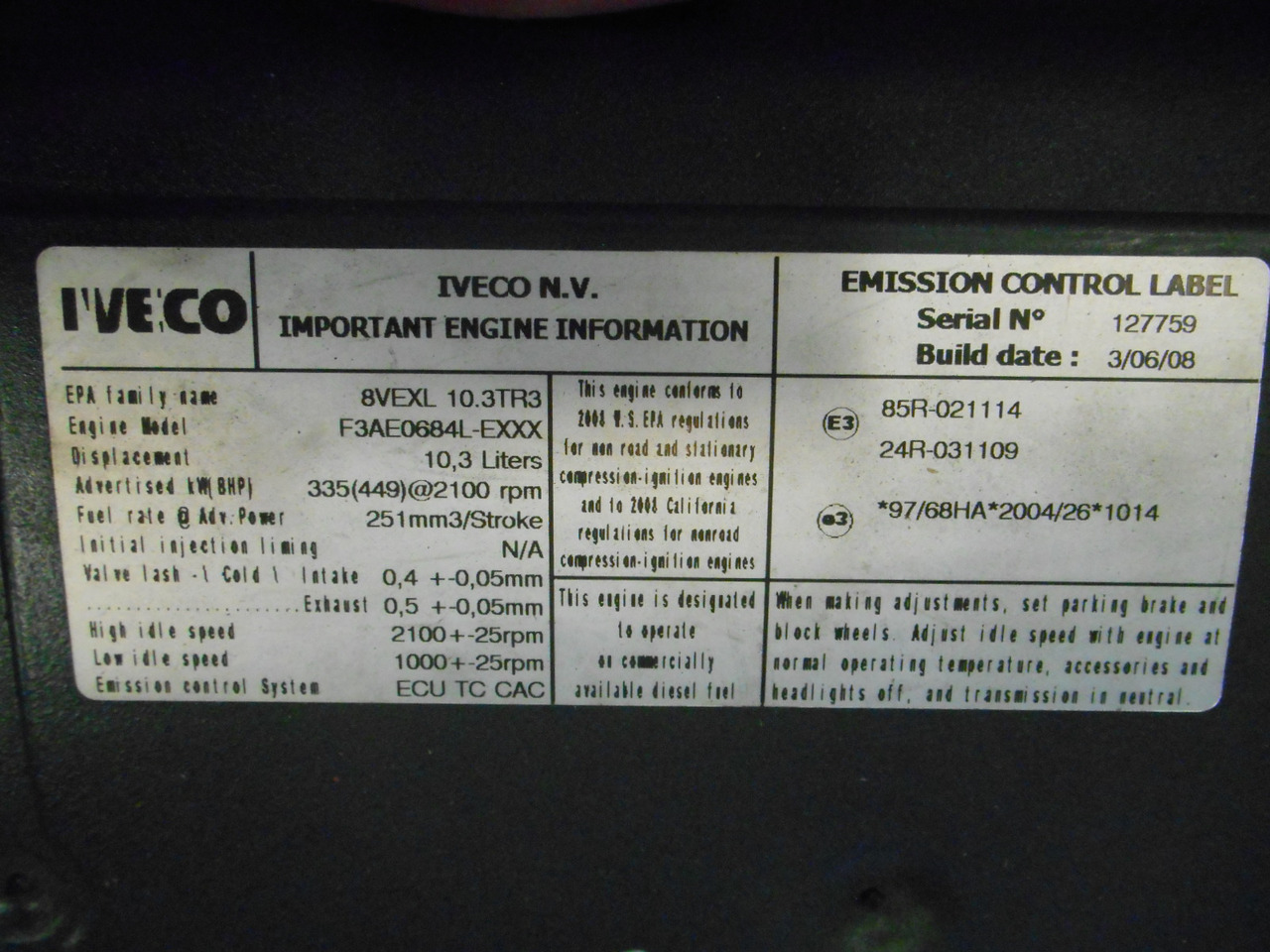 المحرك - آلات البناء جديد Iveco F3AE0684L - 87283193: صور 9