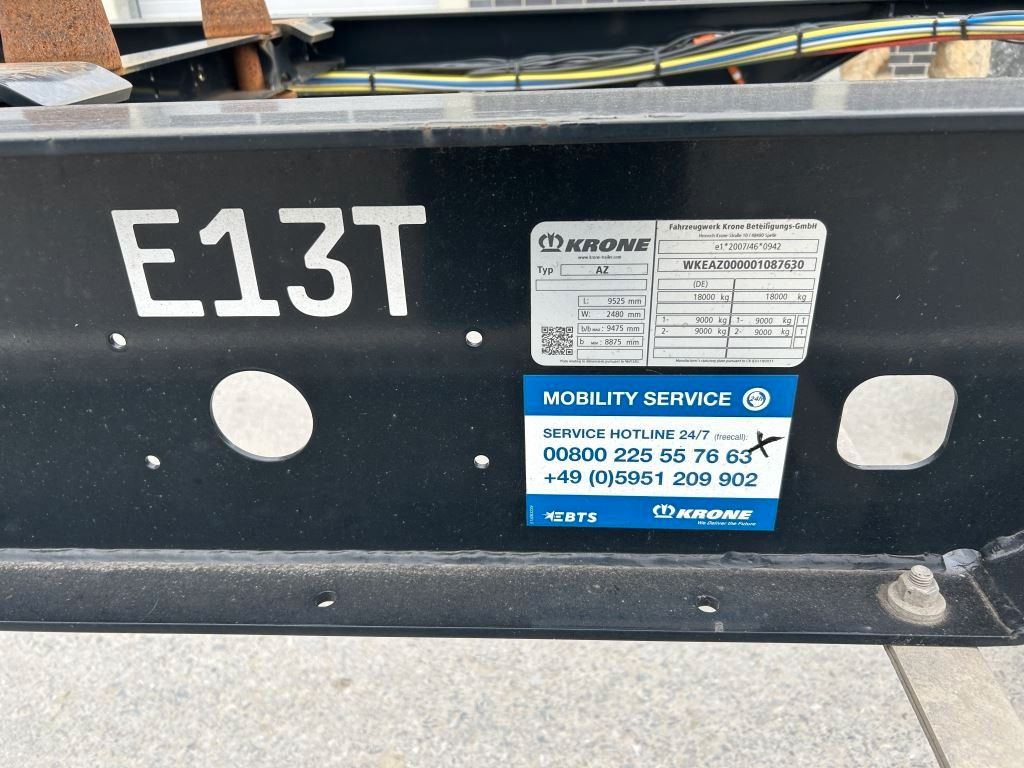 Krone 2 Achswechselfahrgestell, Typ: AZW 18 eL3B9 - شاحنات الحاويات/ جسم علوي قابل للتغيير مقطورة: صور 3 Krone 2 Achswechselfahrgestell, Typ: AZW 18 eL3B9 - شاحنات الحاويات/ جسم علوي قابل للتغيير مقطورة: صور 3