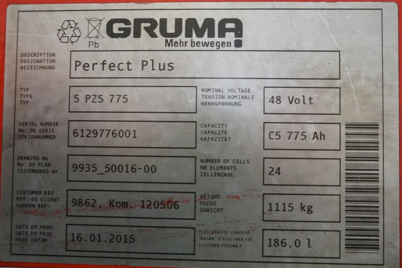 GRUMA 48 Volt 5 PzS 775 Ah - البطارية: صور 5 GRUMA 48 Volt 5 PzS 775 Ah - البطارية: صور 5