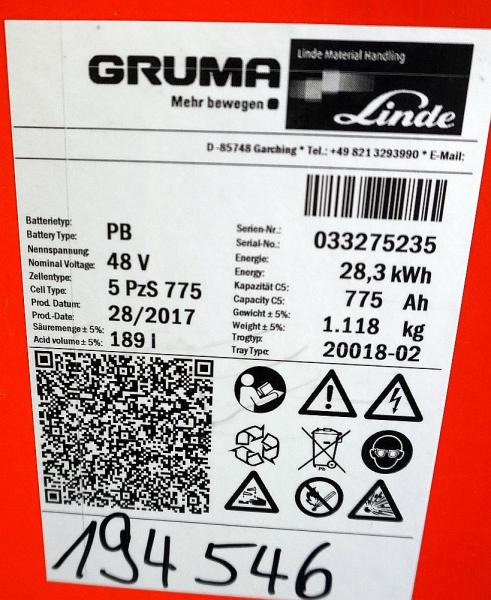 GRUMA 48 Volt 5 PzS 775 Ah - البطارية: صور 5 GRUMA 48 Volt 5 PzS 775 Ah - البطارية: صور 5