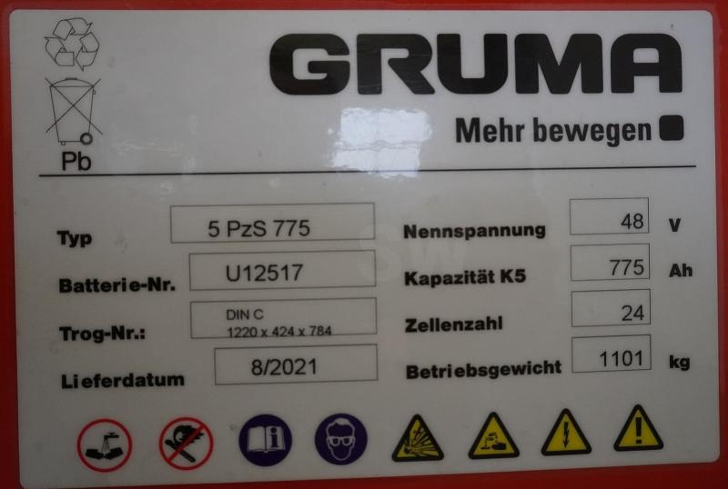 GRUMA 48 Volt 5 PzS 775 Ah - البطارية: صور 5 GRUMA 48 Volt 5 PzS 775 Ah - البطارية: صور 5