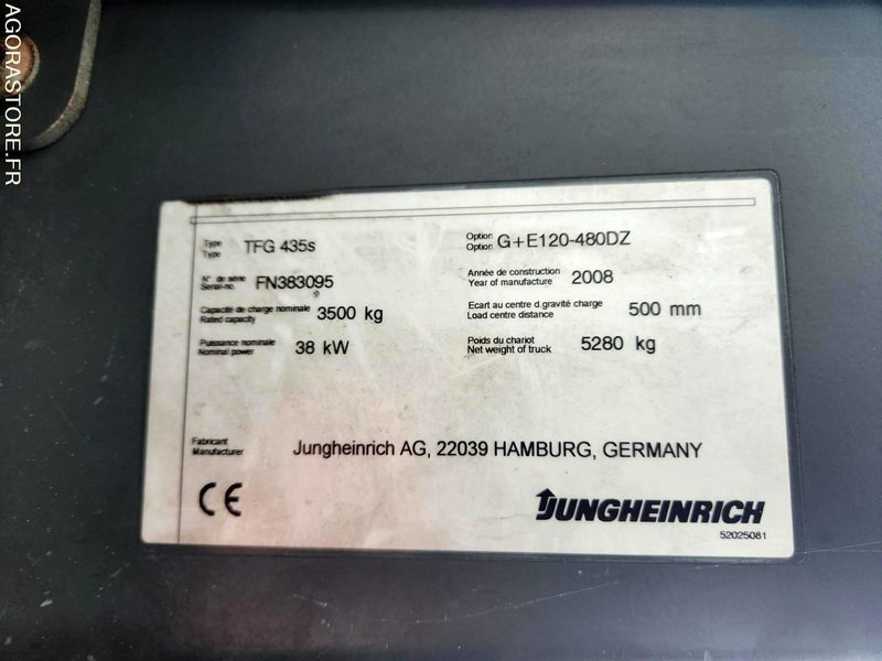 CHARIOT JUNGHEINRICH DFG 435s 480DZ - 2008 / 3260 HEURES - رافعة شوكية تعمل بالغاز: صور 4 CHARIOT JUNGHEINRICH DFG 435s 480DZ - 2008 / 3260 HEURES - رافعة شوكية تعمل بالغاز: صور 4