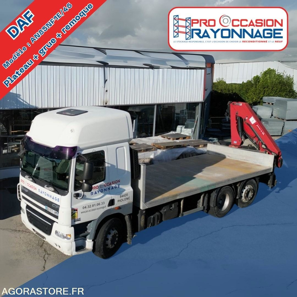 Camion DAF plateau avec grue HMF + Remorque Lecitrail - شاحنة: صور 1 Camion DAF plateau avec grue HMF + Remorque Lecitrail - شاحنة: صور 1