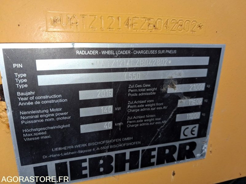 Chargeuse Liebherr L550 Xpower - 2016 / 16298 Heures - لودر: صور 5 Chargeuse Liebherr L550 Xpower - 2016 / 16298 Heures - لودر: صور 5