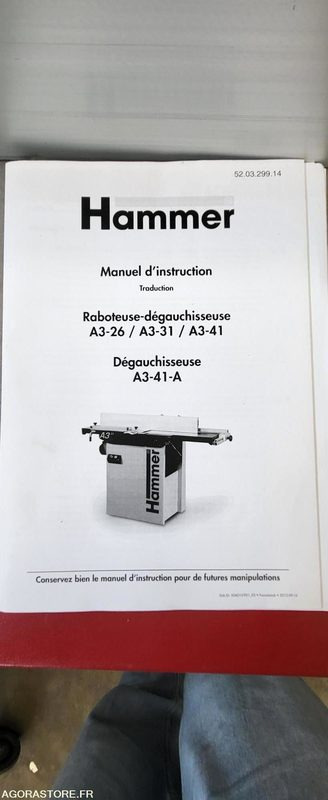 Raboteuse-dégauchisseuse A3-26 / A3-31 / A3-41 - Très bon état - الأدوات والمعدات: صور 1 Raboteuse-dégauchisseuse A3-26 / A3-31 / A3-41 - Très bon état - الأدوات والمعدات: صور 1