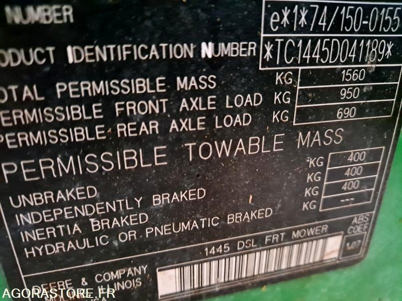 Tondeuse autoportée frontale coupe Mulching - جزازة المروج: صور 1 Tondeuse autoportée frontale coupe Mulching - جزازة المروج: صور 1