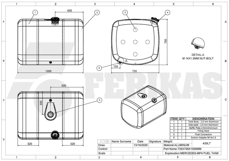 خزان وقود - شاحنة جديد Mercedes-Benz New aluminum fuel tank 430L: صور 8 خزان وقود - شاحنة جديد Mercedes-Benz New aluminum fuel tank 430L: صور 8