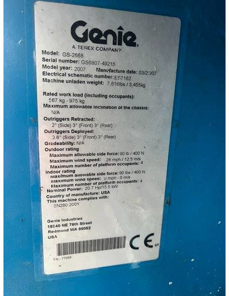 رافعات مقصية Genie GS2668 RT diesel 4x4 10m (1527): صور 10 رافعات مقصية Genie GS2668 RT diesel 4x4 10m (1527): صور 10