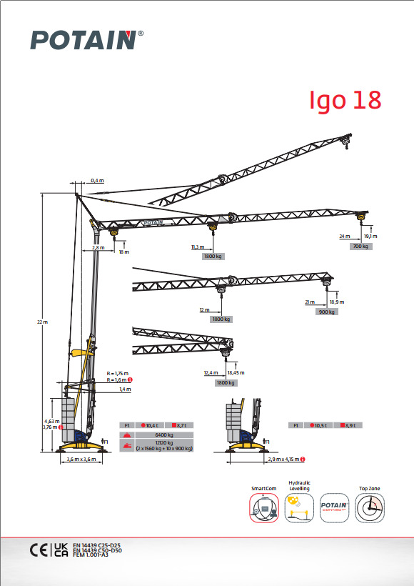 Potain IGO 18 - رافعة ذاتية التركيب: صور 1 Potain IGO 18 - رافعة ذاتية التركيب: صور 1