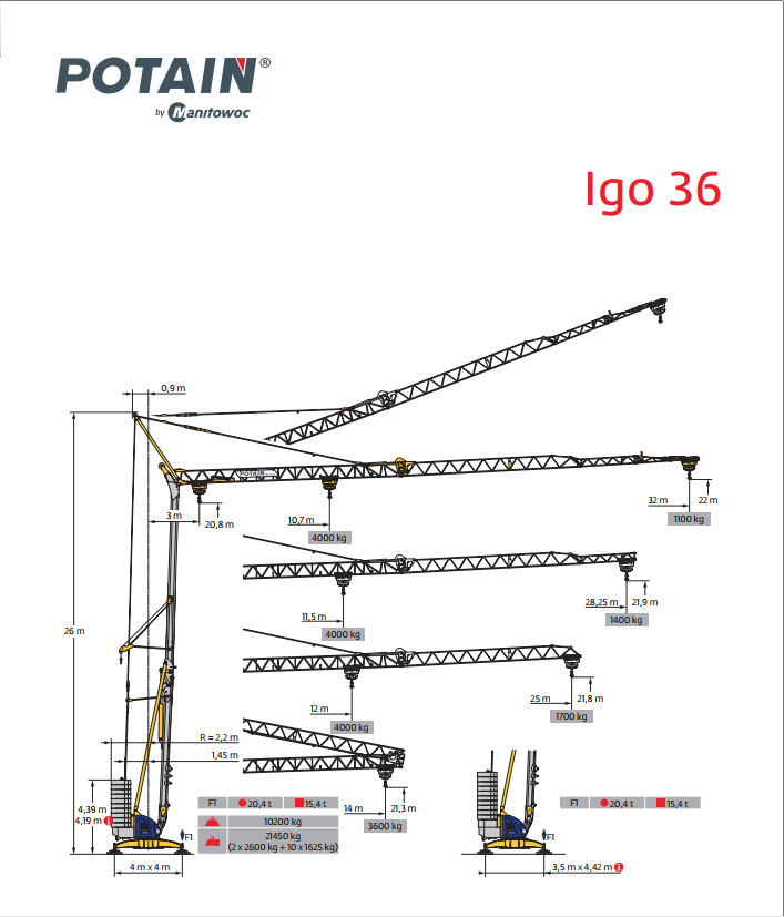 Potain IGO 36 - رافعة ذاتية التركيب: صور 1 Potain IGO 36 - رافعة ذاتية التركيب: صور 1