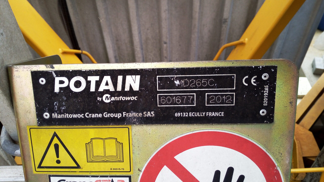 Potain MD 265 - رافعة برجية: صور 1 Potain MD 265 - رافعة برجية: صور 1
