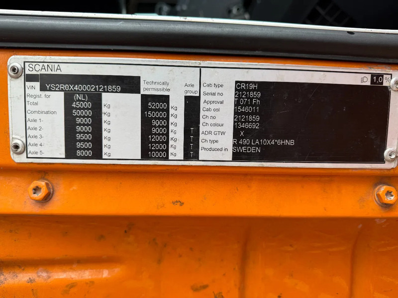 شاحنة جرار Scania R490 10X4, EURO 6, TUV TILL 27-06-2026: صور 20