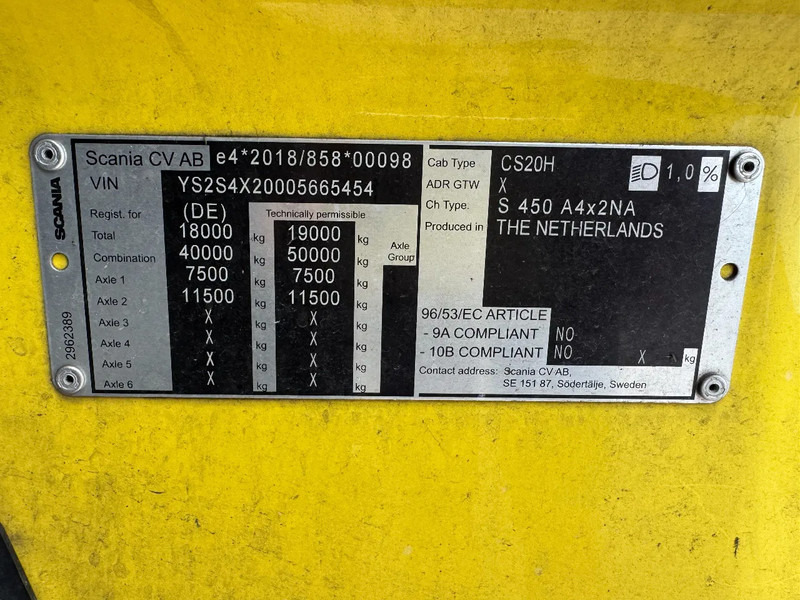 شاحنة جرار Scania S450 NGS 4X2 EURO 6 RETARDER SKIRTS SPOILERS 4 UNITS AVAILABLE: صور 16