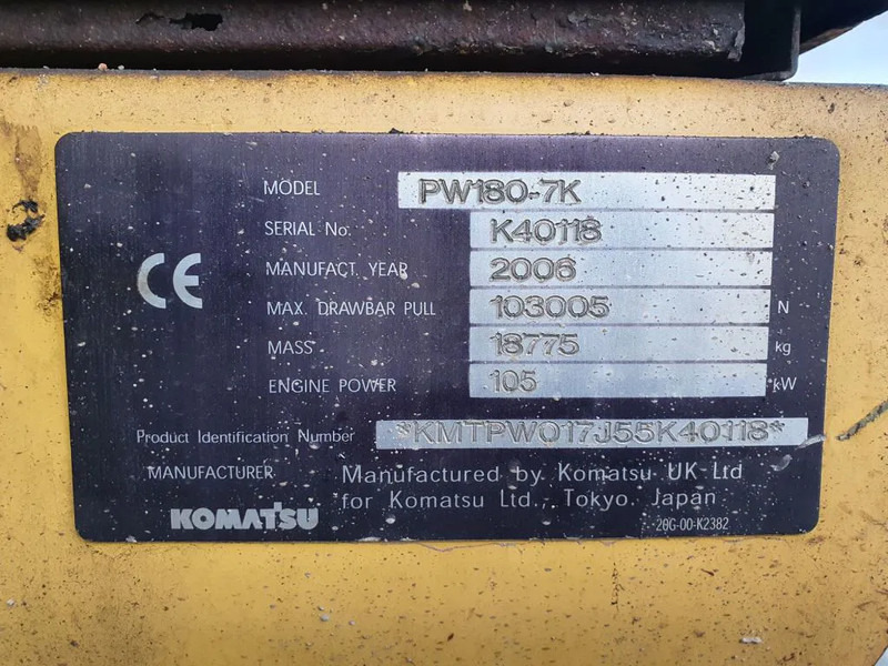 حفارة على عجلات Komatsu PW180-7K: صور 15 حفارة على عجلات Komatsu PW180-7K: صور 15