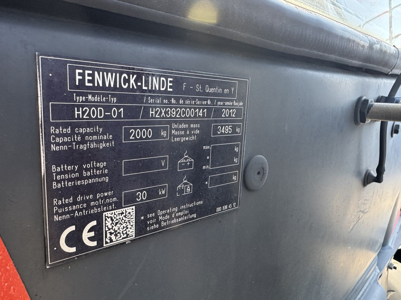 رافعة شوكية ديزل Linde H20D-01 Triplo 470 Freelift / Sideshift 5355UUR VW Diesel 2012: صور 12