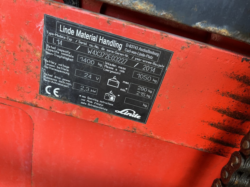 Linde stapelaar heftruck LINDE L14 duplo300cm 188uur 2014 - معدات تكديس: صور 3 Linde stapelaar heftruck LINDE L14 duplo300cm 188uur 2014 - معدات تكديس: صور 3