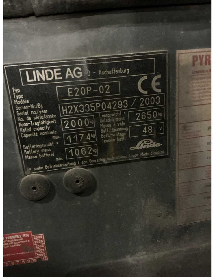 2003 LINDE E20 FORKLIFT - رافعة شوكية: صور 1 2003 LINDE E20 FORKLIFT - رافعة شوكية: صور 1