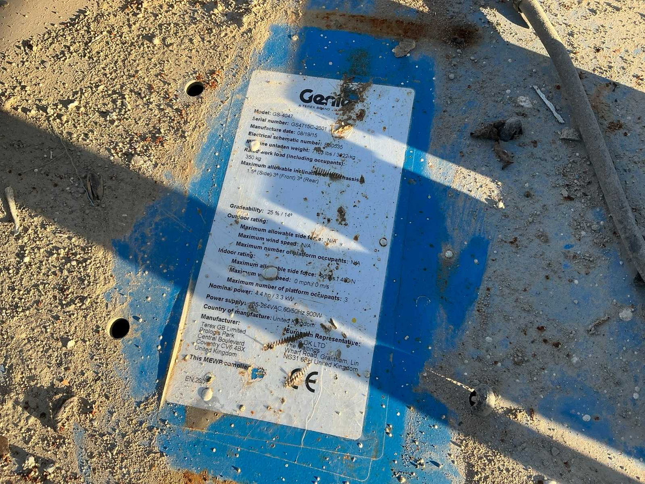 منصات هيدروليكية متنقلة GENIE - GS4047 - AERIAL WORK PLATFORMS - 2015 (ESN14015024): صور 18