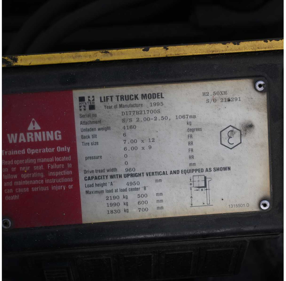 رافعة شوكية HYSTER - 1995 - H2.50XM - FORKLIFT TRUCK: صور 10