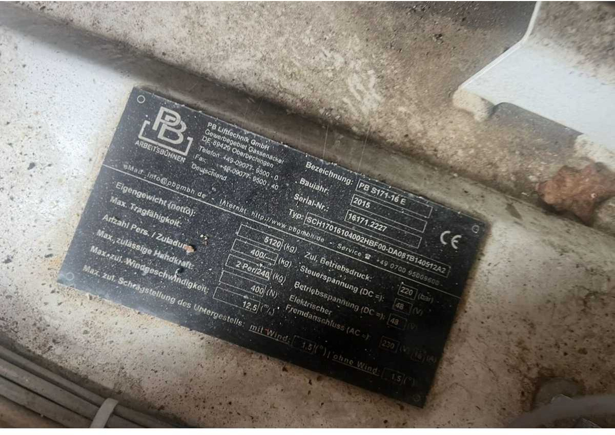 PB - S171-16 E - AERIAL PLATFORM BUILT IN 2015 WITH WORKING HEIGHT 17.3M - منصات هيدروليكية متنقلة: صور 5 PB - S171-16 E - AERIAL PLATFORM BUILT IN 2015 WITH WORKING HEIGHT 17.3M - منصات هيدروليكية متنقلة: صور 5