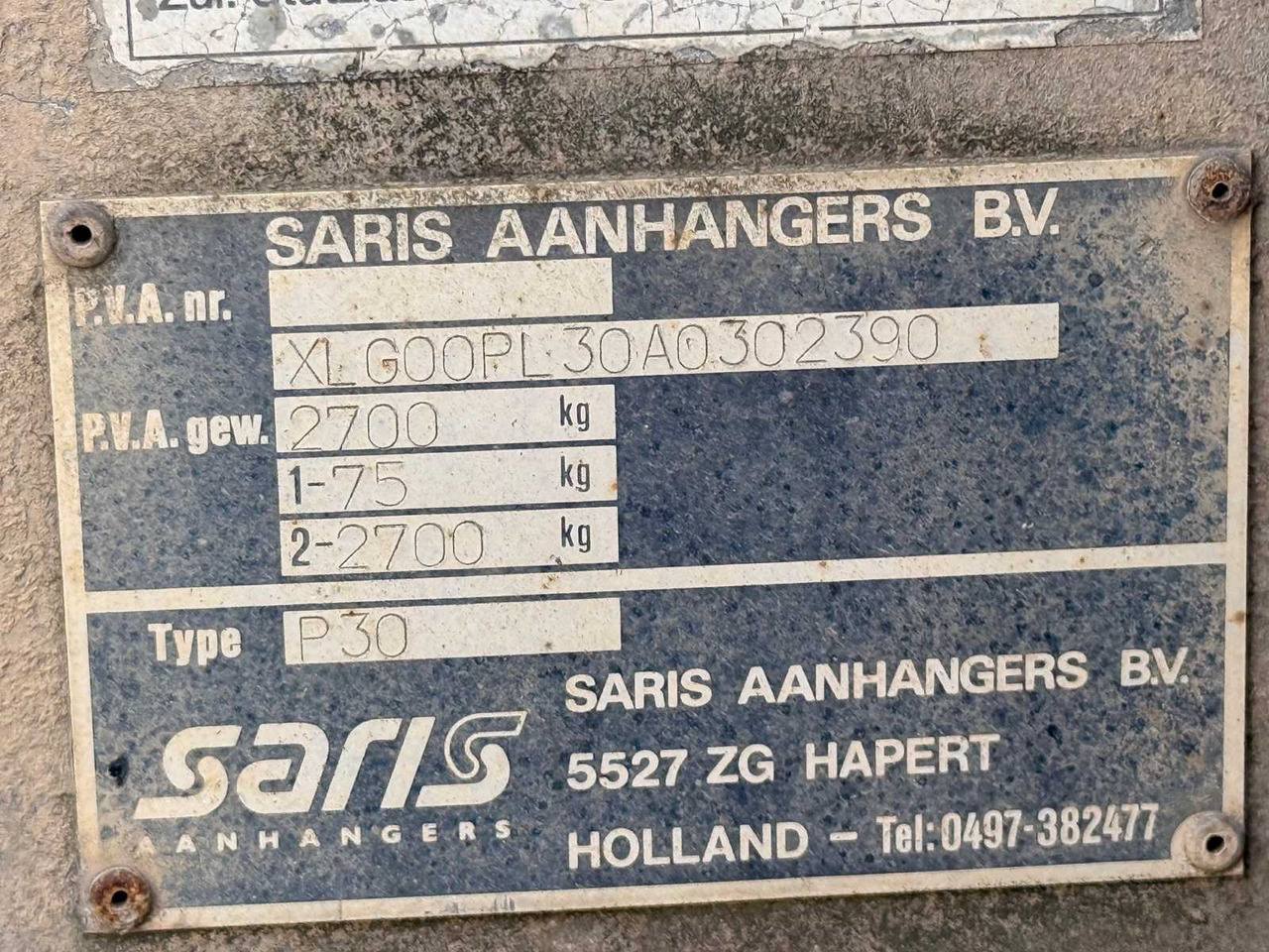 مقطورة SARIS AANANHÄNGERS B.V. (NL) / P30 TANDEMACHS - TRAILER: صور 14