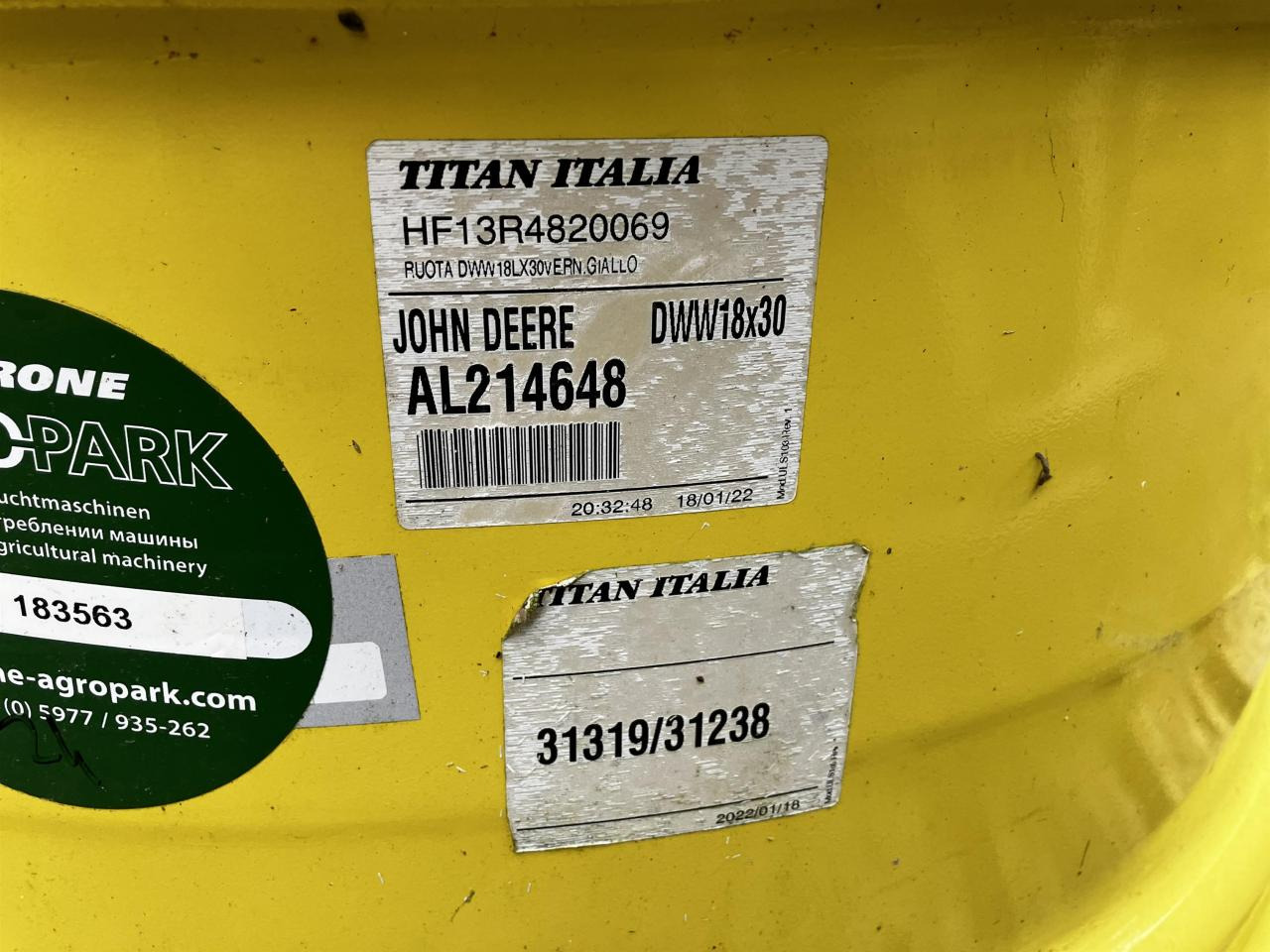 John Deere 18x30 - الإطارات - الآلات والماكينات الزراعية: صور 4 John Deere 18x30 - الإطارات - الآلات والماكينات الزراعية: صور 4