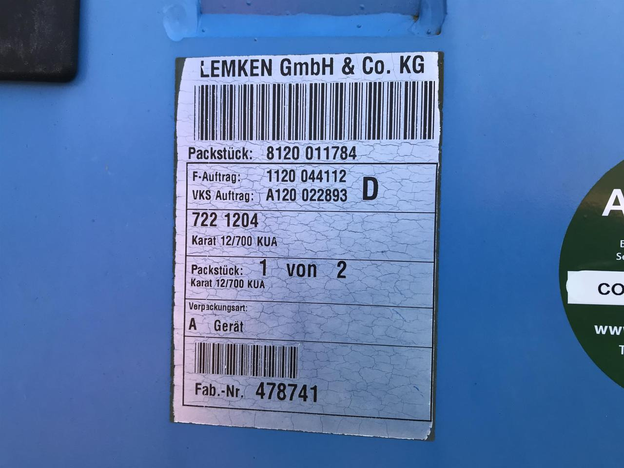 تأجير Lemken Karat 12/700 KUA Lemken Karat 12/700 KUA: صور 12