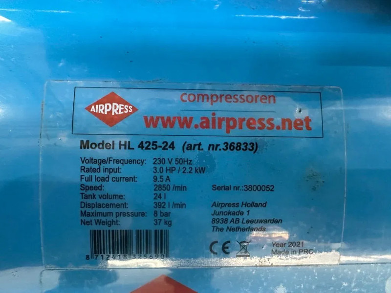 Airpress HL 425-24 Elektrische Zuigercompressor 3 PK 392 L / min 8 Bar Overstock New ! - ضاغط الهواء: صور 3 Airpress HL 425-24 Elektrische Zuigercompressor 3 PK 392 L / min 8 Bar Overstock New ! - ضاغط الهواء: صور 3