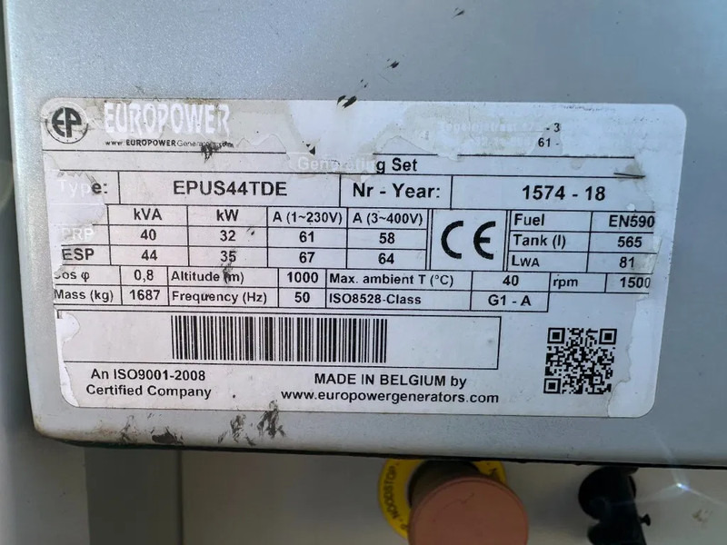 Europower EPUS44TDE Kubota Leroy Somer 44 kVA Supersilent Rental generatorset - مجموعة المولدات: صور 5 Europower EPUS44TDE Kubota Leroy Somer 44 kVA Supersilent Rental generatorset - مجموعة المولدات: صور 5