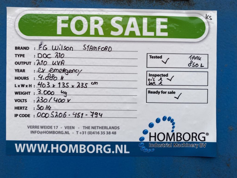 مجموعة المولدات FG Wilson Stamford 210 kVA Silent generatorset: صور 16