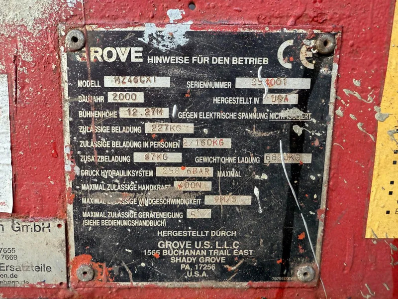 Grove MZ46 CXT 14 meter Deutz Diesel Telescoop Hoogwerker 4 x 4 - رافعات سلة تلسكوبية: صور 3 Grove MZ46 CXT 14 meter Deutz Diesel Telescoop Hoogwerker 4 x 4 - رافعات سلة تلسكوبية: صور 3