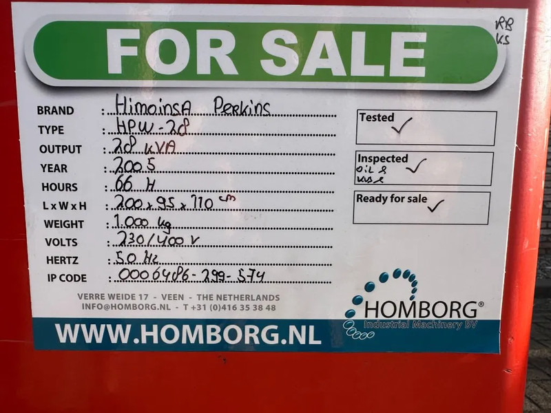 مجموعة المولدات Himoinsa HPW 28 Perkins 28 kVA Silent generatorset: صور 12