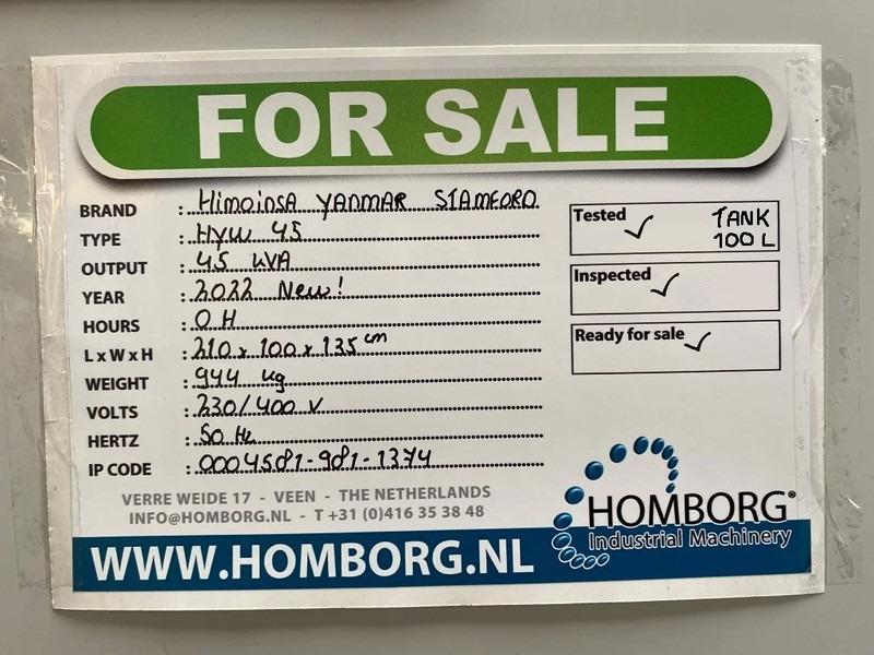 مجموعة المولدات جديد Himoinsa Yanmar Stamford 45 kVA Supersilent generatorset Nieuw !: صور 18