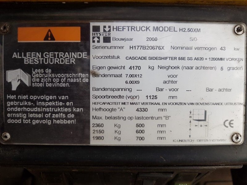 Hyster H2.50XM 2.5 ton Duplex Sideshift LPG Heftruck - رافعة شوكية تعمل بالغاز: صور 4 Hyster H2.50XM 2.5 ton Duplex Sideshift LPG Heftruck - رافعة شوكية تعمل بالغاز: صور 4