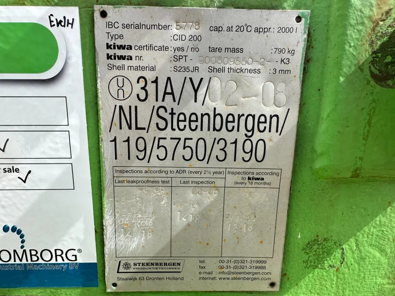 Kiwa IBC Steenbergen 2000 liter IBC Dieseltank met handpomp Milieutank - خزان تخزين: صور 4 Kiwa IBC Steenbergen 2000 liter IBC Dieseltank met handpomp Milieutank - خزان تخزين: صور 4