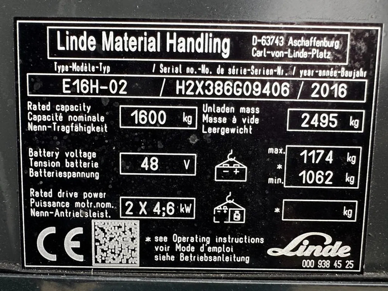 Linde E16H-02 1.6 ton Triplex Freelift Sideshift Elektra Heftruck 2016 - رافعة شوكية كهربائية: صور 4 Linde E16H-02 1.6 ton Triplex Freelift Sideshift Elektra Heftruck 2016 - رافعة شوكية كهربائية: صور 4