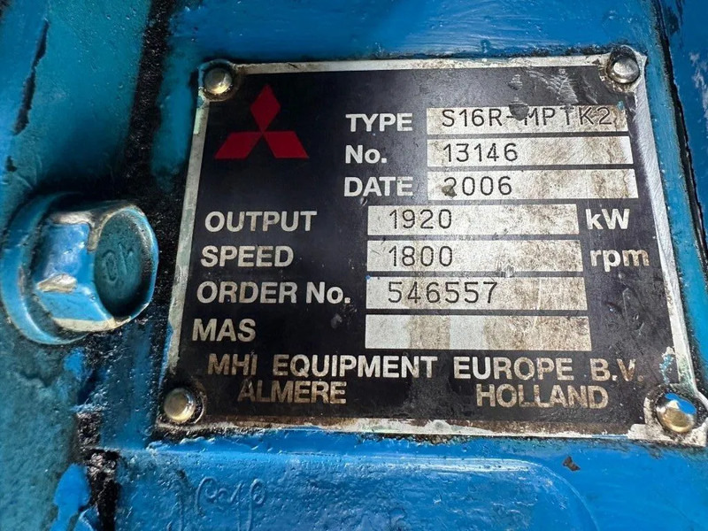Mitsubishi S16R - MPTK2 Alconza 2322 kVA Marine generatorset - مجموعة المولدات: صور 4 Mitsubishi S16R - MPTK2 Alconza 2322 kVA Marine generatorset - مجموعة المولدات: صور 4